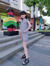 諾佳微淇女童夏套裝2025新款洋氣時(shí)髦好看花邊夏裝女孩休閑運(yùn)動(dòng)短褲兩件套 灰色 160 曬單實(shí)拍圖