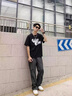 魯雅爾美式潮牌工裝褲男夏季高街hiphop速干休閑褲子垂感潮流百搭運動褲 深灰色 XL 曬單實拍圖
