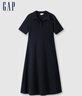 Gap女裝翻領(lǐng)刺繡logo短袖針織連衣裙簡約長裙680487 黑色 160/80A(S) 亞洲尺碼 曬單實(shí)拍圖