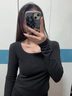 方領(lǐng)打底衫女秋冬內(nèi)搭長袖t恤女洋氣百搭修身顯瘦上衣 愚仁服飾1039黑色 XL 曬單實(shí)拍圖