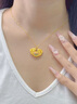 中國(guó)黃金（CHINA GOLD）黃金項(xiàng)鏈女款足金蓮花平安鎖吊墜長(zhǎng)命鎖七夕情人節(jié)禮物送女友老婆 【賀卡定制/聯(lián)系客服】 曬單實(shí)拍圖
