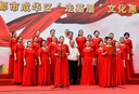 大合唱演出服女長裙中老年合唱團(tuán)服裝大學(xué)生舞臺服主持人合唱禮服 紅色蕾絲長裙 S 曬單實(shí)拍圖