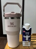 STANLEY拎拎杯吸管杯水杯保溫杯不銹鋼杯子冰霸杯大容量辦公591ML-晶粉色 曬單實拍圖