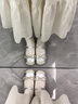 回力內(nèi)增高瑪麗珍單鞋女2025新款配裙子蝴蝶結(jié)小香風(fēng)法式芭蕾鞋子 銀/灰 37 曬單實(shí)拍圖