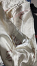 TFZF高端真絲睡衣女夏季短袖桑蠶絲送媽媽生日禮物居家服禮盒三件套裝 胭脂雪三件套-短袖短褲長(zhǎng)褲 M （80-100斤） 曬單實(shí)拍圖