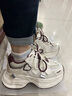 卓詩尼2025增高厚底老爹鞋女透氣網(wǎng)面雙系帶運(yùn)動(dòng)鞋七夕禮物 米/紅 36 曬單實(shí)拍圖