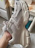 小野七天米色老爹鞋女款2025新款夏季透氣網(wǎng)面女鞋厚底休閑輕便運動(dòng)鞋 米色 36 曬單實(shí)拍圖