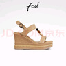 FED厚底涼鞋女夏季新款女鞋坡跟一字扣時裝涼鞋女款S0609-ZFA329 曬單實拍圖