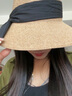 范詩(shī)奧赫本風(fēng)法式蝴蝶結草帽女出游可折疊大檐遮陽(yáng)帽夏季戶(hù)外草編漁夫帽 卡其-黑色飄帶 M(56-58cm) 曬單實(shí)拍圖