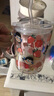 華明富光玻璃杯卡通印花吸管杯加蓋勺刻度可愛(ài)牛奶杯早餐杯情侶杯子禮物 草莓女孩款+ps蓋+玻璃吸管 400ml 曬單實(shí)拍圖