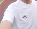耐克（NIKE） t恤短袖男士2025夏季跑步訓練健身運動衫透氣休閑圓領半袖 純棉AR4999-100白紅刺繡小標 L 175/建議體重130-150斤 曬單實拍圖
