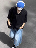 安初夏冰絲古巴領(lǐng)短袖襯衫男夏季休閑套裝高級(jí)感老錢(qián)風(fēng)垂感西褲兩件套潮 兩件套【黑色襯衫+黑色西褲】 XL 建議135-150斤 曬單實(shí)拍圖