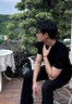 牧唯 美式收袖口正肩短袖t恤男士夏季新款休健身運(yùn)動顯壯肌肉上衣體恤 黑色 XL [建議125-140斤] 曬單實拍圖