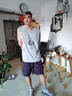 名創(chuàng)優(yōu)品（MINISO）運動背心男夏季重磅純棉透氣無袖t恤青少年寬松運動坎肩 麻灰 2XL 曬單實拍圖