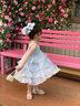 G.DUCKKIDS小黃鴨童裝公主裙女童夏季2025新款兒童連衣裙女孩子生日禮服夏裝 米白色 110 尺碼4~5歲【100-110cm】cm 曬單實(shí)拍圖