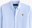ABERCROMBIE & FITCH男裝25夏季新款經(jīng)典小麋鹿LOGO牛津紡?fù)獯疃绦湟r衫KI125-5084 藍(lán)色條紋 2XL (185/124A) 曬單實拍圖