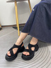 達(dá)芙妮厚底涼鞋女2025新款夏季外穿小個子增高超火百搭運(yùn)動沙灘鞋 杏色 37 (235mm) 標(biāo)準(zhǔn)碼 曬單實拍圖