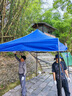 歌途樂遮陽棚雨棚戶外遮陽傘大傘擺攤四腳傘帳篷簡易伸縮折疊四角停車棚 【3x6米】穩(wěn)固加固黒架（藍(lán)色） 曬單實拍圖