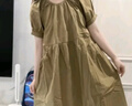 婧麒（JOYNCLEON）孕婦裝夏季連衣裙2025新款雪紡寬松顯瘦口袋長裙大碼減齡孕婦裙子 綠色 XXL 曬單實(shí)拍圖