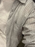 無印良品（MUJI）男式 漢麻水洗 長(zhǎng)袖襯衫 男士襯衣外套上衣男款夏季 男裝AC218A5S 灰色條紋 M (170/92A) 曬單實(shí)拍圖