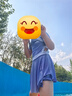 佑游兒童泳衣女童連衣裙溫泉中大童速干防曬游泳衣四件套34034紫色2XL 曬單實拍圖