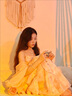 閃動(dòng)少女（SHANDONGSHAONV）感甜美雪紡碎花長(cháng)裙2025新款法式粉色吊帶連衣裙兩件套裝女夏 開(kāi)衫 L 曬單實(shí)拍圖