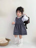 班喜迪女童連衣裙秋裝2025新款寶寶裙子洋氣小女孩格子裙兒童公主裙春秋 藍色 80 曬單實拍圖