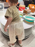 white wheat兒童套裝夏季2024新款寶寶衣服嬰幼兒純棉運(yùn)動(dòng)上衣褲子 米白 110 cm 曬單實(shí)拍圖