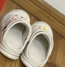 駱駝（CAMEL）洞洞鞋女時尚可愛鞋花厚底增高涼拖鞋 L25M533057 米白 38/39 曬單實拍圖