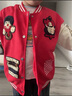 G.DUCKKIDS小黃鴨童裝兒童棒球服女童外套春秋季2025新款中大童上衣時(shí)尚夾克 大紅色-akscaka 160 適合150-160cm年齡12-13歲 曬單實(shí)拍圖