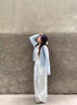 芭芙達妮軟糯感淺藍色針織衫女毛衣外套開衫秋季新款簡約百搭短款上衣外套 淺藍色 M :建議95-105斤 曬單實拍圖