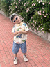 G.DUCKKIDS小黃鴨童裝男童夏季套裝2025新款中小兒童衣服男孩短袖T恤兩件套 恐龍 90 建議1~2歲【 80-90cm】cm 曬單實(shí)拍圖