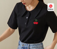 獨束大碼女裝設(shè)計感V領(lǐng)雪紡衫女夏裝新款微胖mm正肩寬松顯瘦上衣 芝麻黑 L (尺碼：2) 曬單實拍圖