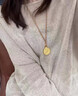 中國(guó)黃金（CHINA GOLD）黃金項(xiàng)鏈男女款足金八寶羅盤吊墜飾品情人節(jié)生日禮物送女友愛人 【今/次日達(dá)】八寶羅盤項(xiàng)鏈【棕繩】約4g 曬單實(shí)拍圖