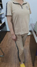 啄木鳥(niǎo)純棉運(yùn)動(dòng)服套裝女夏寬松短袖長(zhǎng)褲中年媽媽裝休閑兩件套 灰色 XL 曬單實(shí)拍圖