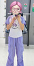 安奈兒（Annil）【記憶棉涼感T】童裝女童短袖T恤2025夏新款短款修身速干 石楠紫 150 曬單實(shí)拍圖
