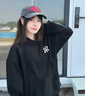 WYBT春秋季套頭衛衣情侶款印花連帽寬松時(shí)尚青少年學(xué)生休閑外套 黑色 XL （建議130-145斤） 曬單實(shí)拍圖