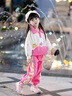 G.DUCKKIDS小黃鴨童裝女童春秋款卡通套裝新款甜美可愛(ài)兒童POLO衫衛(wèi)衣兩件套 粉色 120 建議身高105-115cm 4-5周歲 曬單實(shí)拍圖