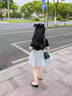 Dudant英國女童連衣裙夏季2025新款兒童洋氣公主裙子寶寶網(wǎng)紗蓬蓬裙 青色 90 cm 曬單實拍圖