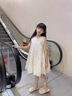 G.DUCKKIDS女童裙子2025新款夏季兒童連衣裙高級感米白色仙女裙洋氣女孩夏裝 雙飛袖拼花連衣裙 110 建議身高100cm左右 曬單實拍圖