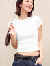 森馬（Semir）[商場同款]短袖T恤女短款緊身涼感2025夏季圓領(lǐng)衣服101325100059 曬單實拍圖