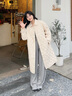 波司登（BOSIDENG）2025新款輕薄90鵝絨服女長(zhǎng)款小香風(fēng)菱格襯衫領(lǐng)保暖外套B250134188 柔光淺米|8F29 M 165/88A 體重約110-120斤 曬單實(shí)拍圖