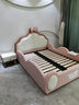 童友兒童床女孩公主床單層現代滑梯床夢(mèng)幻城堡真皮蝴蝶結粉色帶護欄床 真皮單床+升級雙面床墊 1350*1900【10厘米排骨架】 曬單實(shí)拍圖