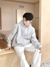 名創(chuàng)優(yōu)品（MINISO）衛(wèi)衣外套男重磅帶帽子休閑運(yùn)動(dòng)長(zhǎng)袖開(kāi)衫男士簡(jiǎn)約高級(jí)感連帽衣服秋 麻灰(空白) XL /180(體重140-160斤) 曬單實(shí)拍圖