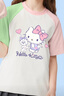 Hello Kitty女童短袖t恤夏季洋氣兒童半袖休閑 蒂LV漂亮_右下綠粉 140  曬單實拍圖