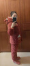莫代爾三層夾棉厚紅色睡衣女秋冬款2024新款珊瑚絨加厚連帽家居服套裝 7015 2XL 【推薦140-160斤穿】 曬單實拍圖