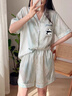 雪中飛睡衣女冰絲春夏季短袖長(zhǎng)褲2025新款卡通熊貓家居服三件套裝 曬單實(shí)拍圖