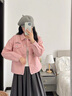 clotho Rennie品牌女裝牛仔外套女2025春秋新款小個子顯瘦百搭洋氣減齡復(fù)古上衣 櫻花粉色 M 曬單實拍圖