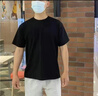 2件裝小白T夏季純色高端短袖涼感t恤男士純棉百搭打底衫白色小丅 凈色白色+黑色 2XL （160-180斤） 曬單實(shí)拍圖