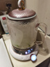 霂月養生壺無(wú)膠水恒溫泡奶防溢辦公室小型彩色加厚玻璃家用彩屏音樂(lè )小鐘瓶多能煮茶器恒溫壺LH2301.P 櫻花粉 1.4L 高配版 曬單實(shí)拍圖